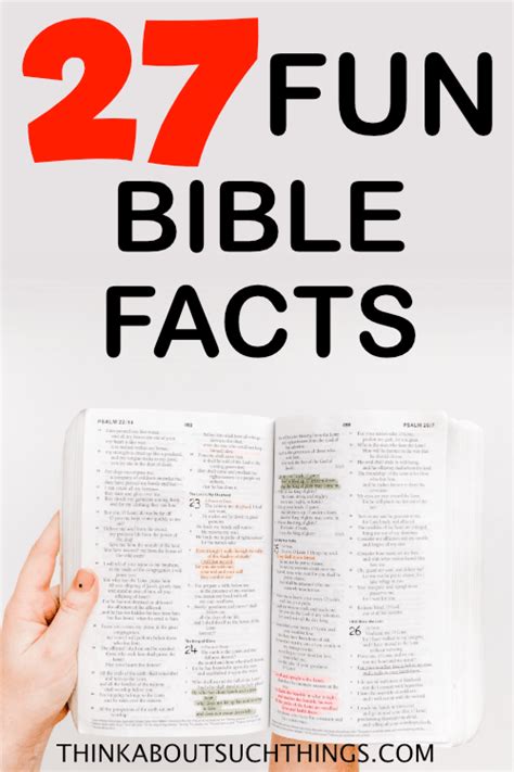 27 Fun Facts About The Bible Think About Such Things