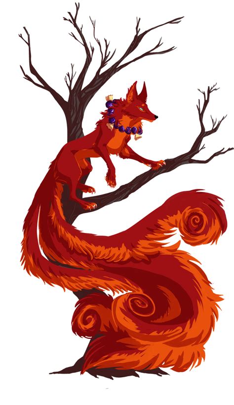 The Red Kitsune By Eliaowl On Deviantart Red Kitsune Mythical