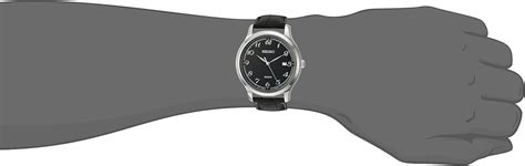 seiko men s quartz stainless steel and leather dress watch color black model