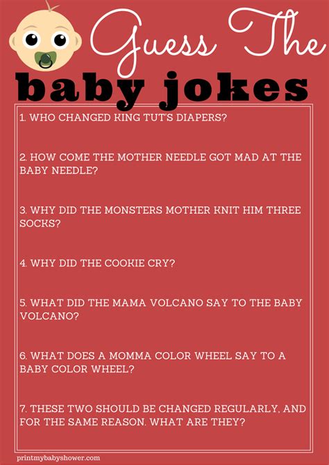 Baby Shower Jokes Game Free Baby Shower Games Baby Shower Cards Baby