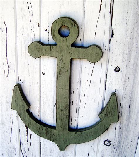 18 Inch Wooden Wall Anchor By Woodencreatives On Etsy Anchor Wall Art