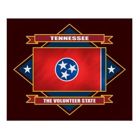 Tennessee Diamond Poster Tennessee State Flag Tennessee Flag Tennessee