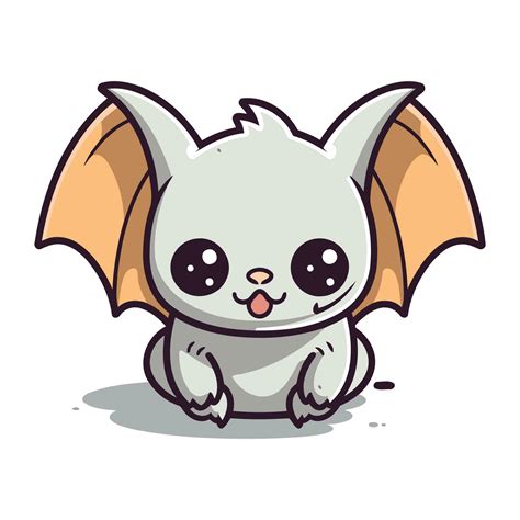 Cute Little Bat Character Cartoon Vector Illustration Cute Cartoon Bat