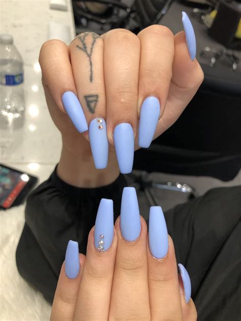 Acrylic Nails Long Coffin Blue Nailstip