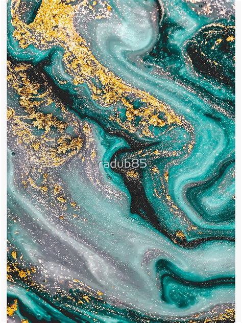 Turquoise And Gold Marble Modern Marble Print Luxury Geometric Art