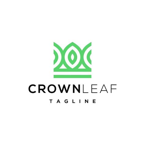 Premium Vector Crown Leaf Logo Icon Design Template