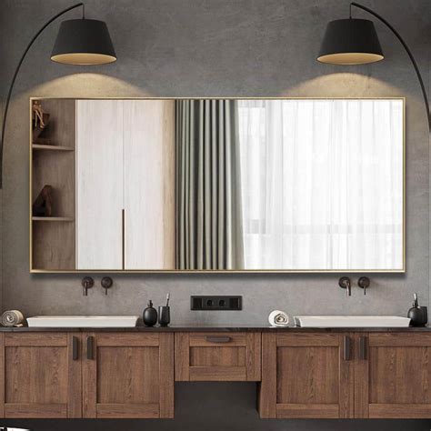 Neutype 71 In X 31 In Oversized Modern Rectangle Metal Framed Bathroom Vanity Mirror Hd