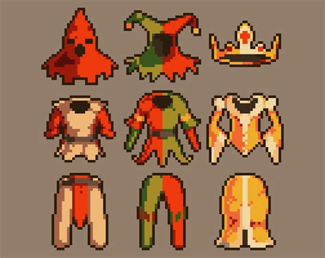 Medieval Clothing Icons Pixel Art Download Vlrengbr