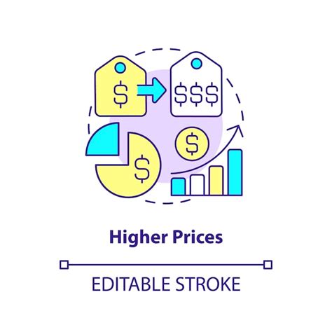 Premium Vector Higher Prices Concept Icon