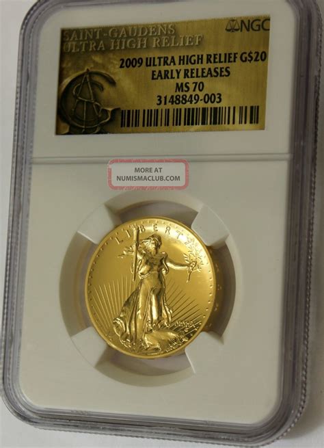 2009 Ultra High Relief 20 Double Eagle Mmix Gold Coin Ms70 Early Release