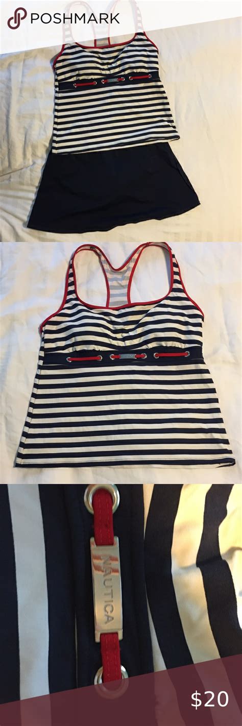 Red White And Blue Striped Nautical Bathing Suit In 2020 Nautical