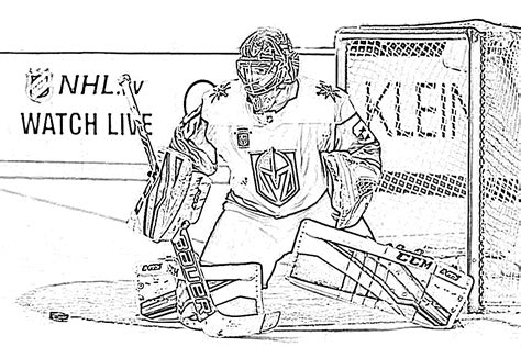 Nhl Goalie Coloring Pages Hockey Sketch Coloring Page