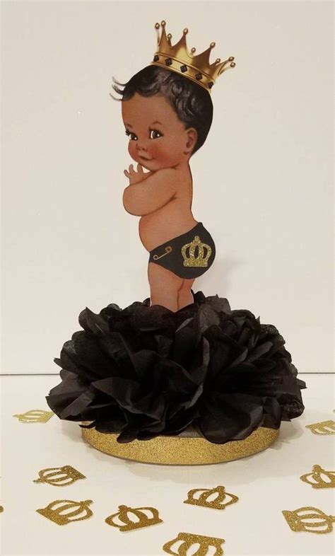 Royal Little Prince Black And Gold Baby Shower Or 1st Birthday Etsy