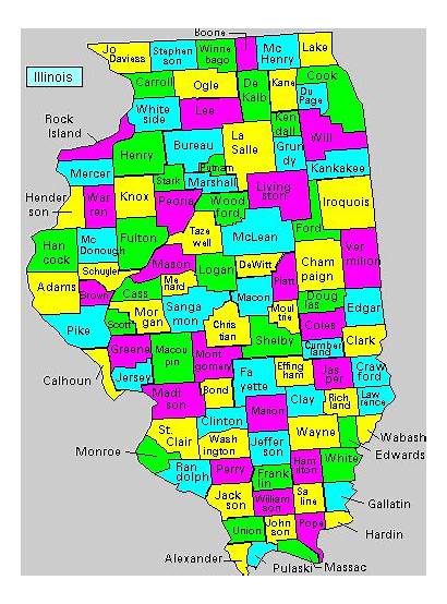 Illinois Map County Maps Counties Names Borders