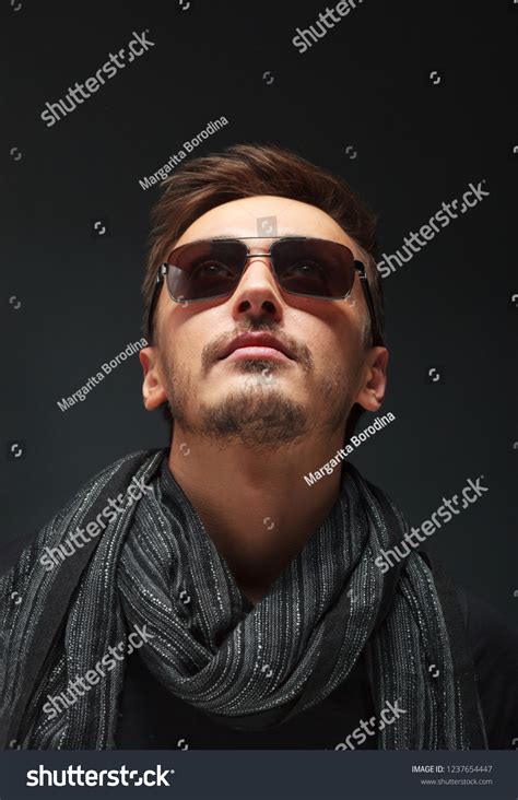Portrait Handsome Guy Wearing Sunglasses Stock Photo 1237654447