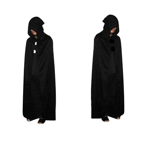 Halloween Cloak Grim Reaper Death Devil Hooded Robe Cloak Black Death