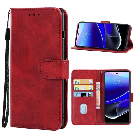 Leather Phone Case For Motorola Moto G Stylus 5g 2022 Red