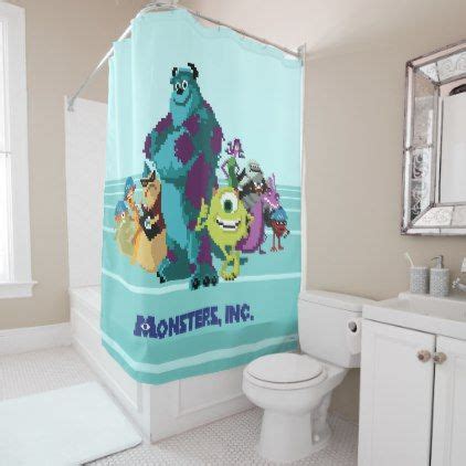 Monsters Inc Bit Mike Sully And The Gang Shower Curtain Zazzle Com