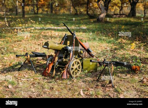 Soviet Russian Military Ammunition Of World War Ii On Ground