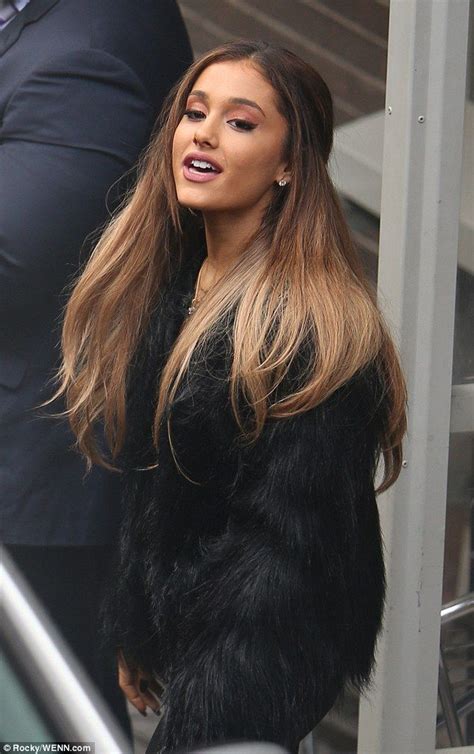 Ariana Grande Steps Out In Fluffy Coat As She Leaves The Itv Studios