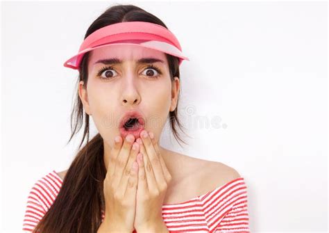 Young Woman With Scared Expression On Face Stock Image Image Of