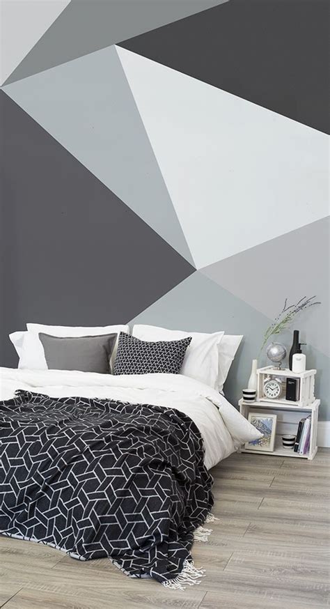 Sure, the architecture and the layout of the bedroom are important but sometimes it's all about the bed. Geometric wallpaper, Wall murals and Wallpaper designs on ...