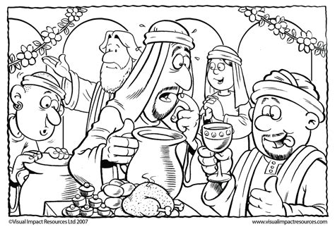 Jesus Changes Water into Wine - Graham Kennedy Coloring Page | Sunday school coloring pages