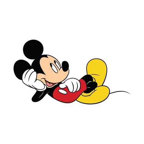Mickey Mouse Disney Acostado Relajando Walt Disney Digital Etsy