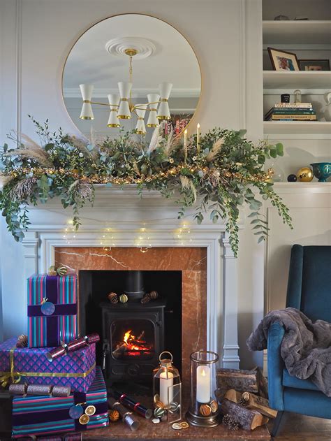 Diy Pampas Grass Christmas Fireplace Garland — Melanie Lissack Interiors