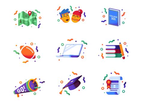 College Icons By Erikas On Dribbble