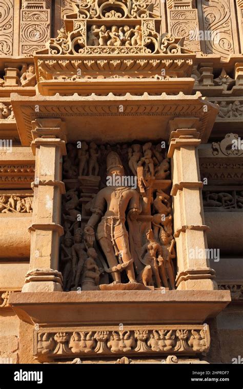 Stone Carving Of Vishnu On Exterior Of Lakshmana Temple Built In Ad940