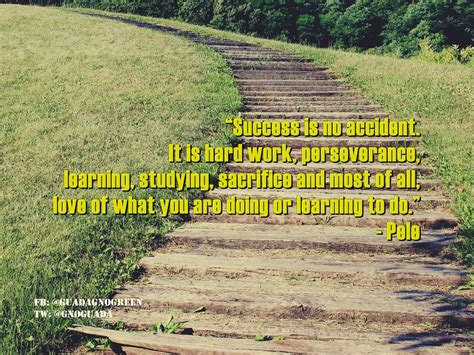 It has been bookmarked 1 times by our users. #quoteoftheday"Success is no accident. It is hard work, perseverance, learning, studying ...