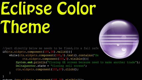 However, i agree, that this is a dirty solution. How to Change Color Theme in Eclipse - YouTube