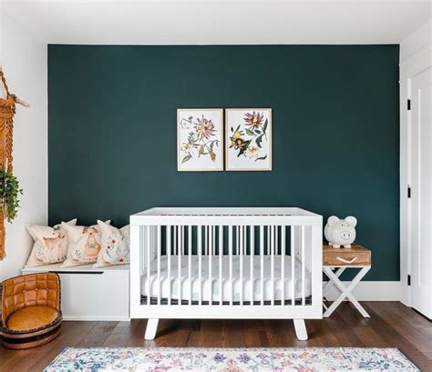 Nursery With Green Accent Wall Green Kids Rooms Green Baby Room