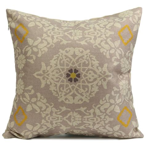 Retro Yellow Flower Decorative Throw Pillow Case Cushion Cover 18x18 Inch Square Zipper Waist