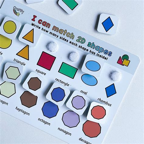 2d Shapes Matching Board 2d Shapes Shapes Shape Matching