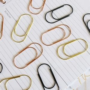 Extra Wide Jumbo Planner Paper Clips Large Paperclip Black Rose Gold Gold Planner Accessories