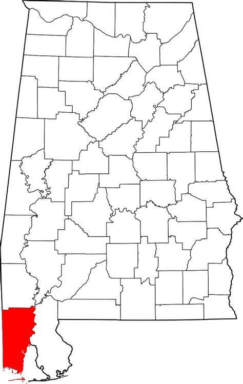 Map Of Alabama Highlighting Mobile County List Of Counties In Alabama