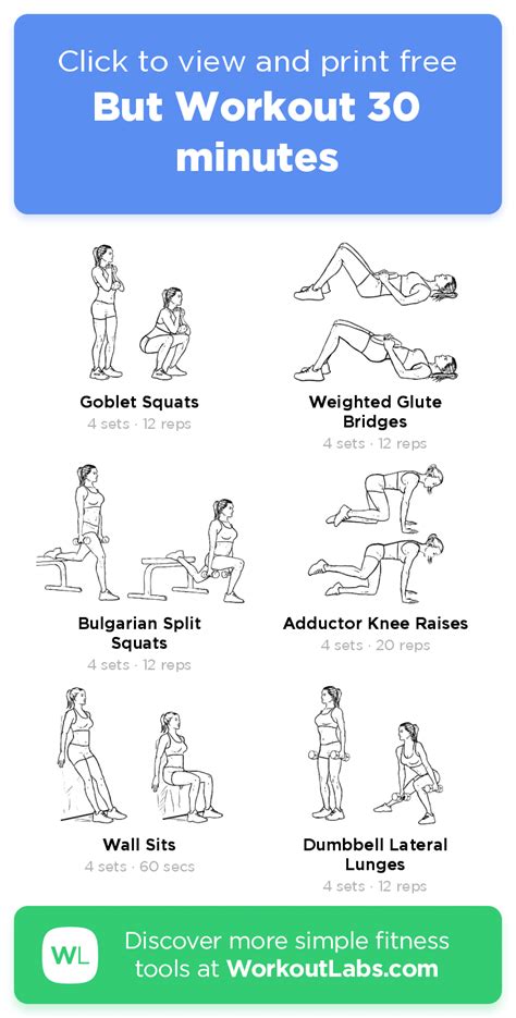 But Workout 30 Minutes Click To View And Print This Illustrated Exercise Plan Created With