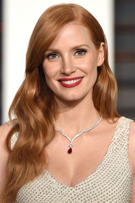 thelist jessica chastain reveals her beauty essentials jessica chastain red hair woman red