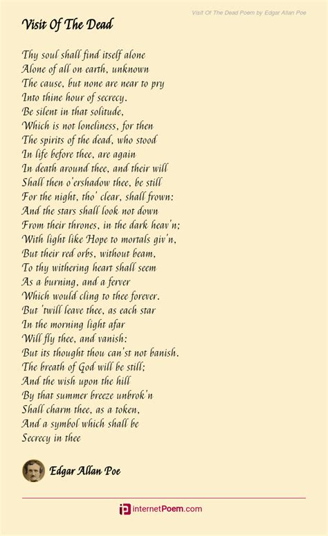 Visit Of The Dead Poem By Edgar Allan Poe
