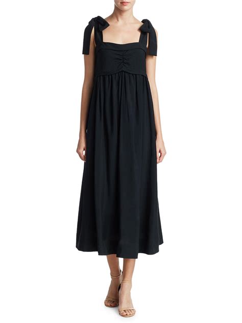 See By Chloé Synthetic Tie Shoulder Maxi Dress In Black Lyst