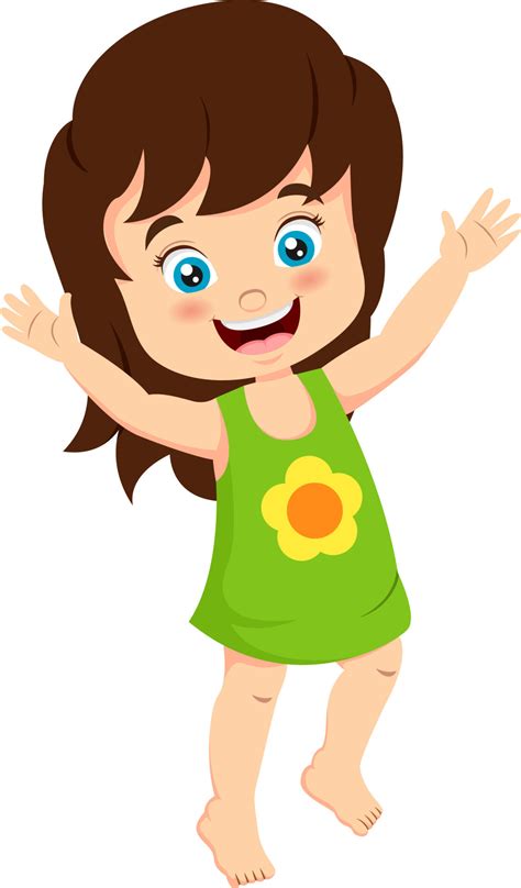 Cartoon Happy Little Girl Waving Hand 8154130 Vector Art At Vecteezy