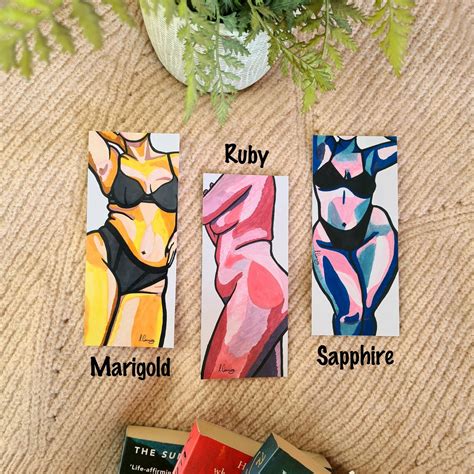 Colourful Nude Bookmarks Body Positive Nude Woman Female Etsy 日本