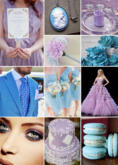 It goes well with medium and fair skin tones. Lilac and Sky Blue Weddings