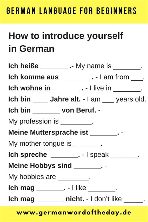 The German Language For Beginners Is Shown In Yellow And Black With