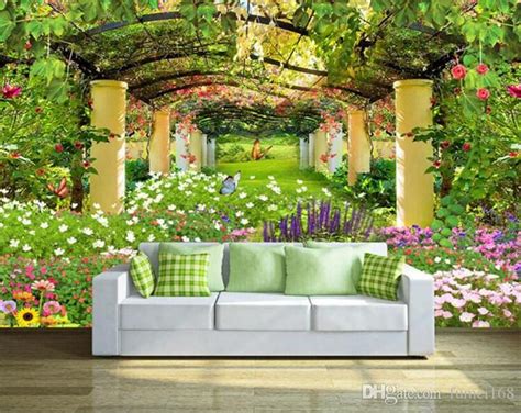 Custom Photo Wall Paper Pastoral Garden Flower 3d Wall