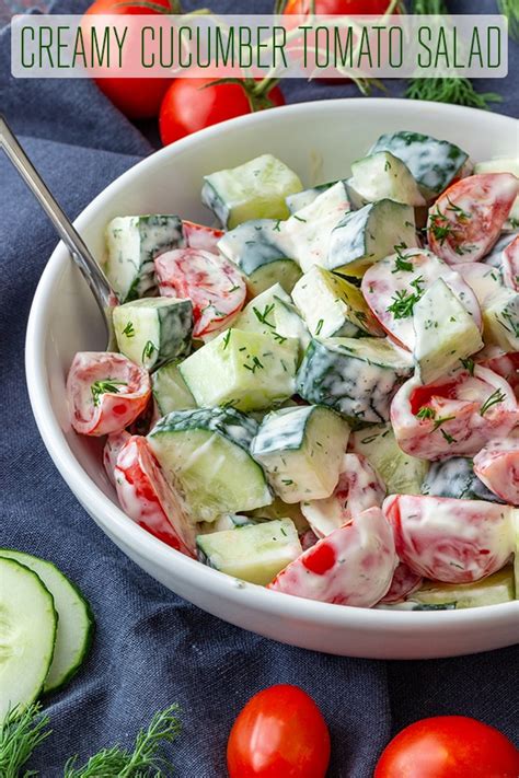Maybe you would like to learn more about one of these? Creamy Cucumber Tomato Salad Recipe - Happy Foods Tube