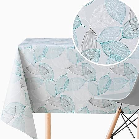 Kp Home Nappe Toile Cir E Feuille Naturel Nappe Pvc Feuilles Grise Et