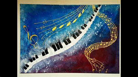 Abstract Acrylic Painting Piano Notes Abstrakte